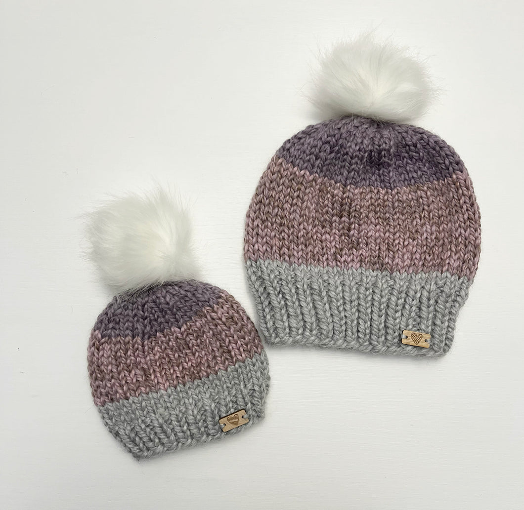 Toque Knit 3 tone - Customizable Mommy and Me Set